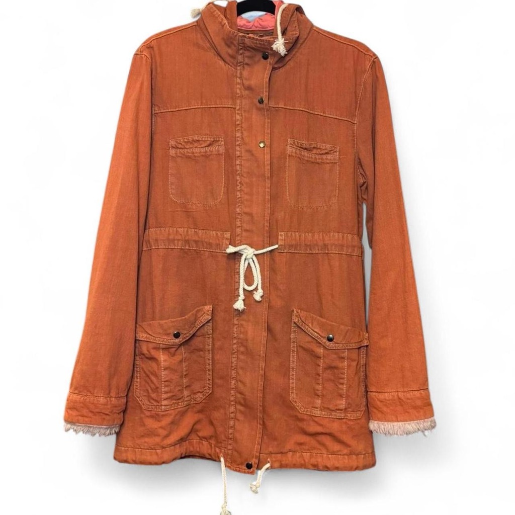Nwt Somedays Lovin Open Road Brick Lace-Up Lightweight Utility Jacket Small